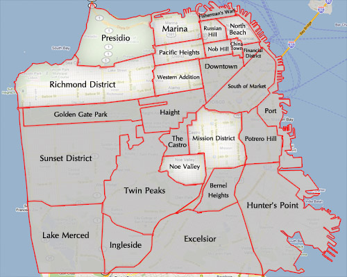 San Francisco neighborhood map